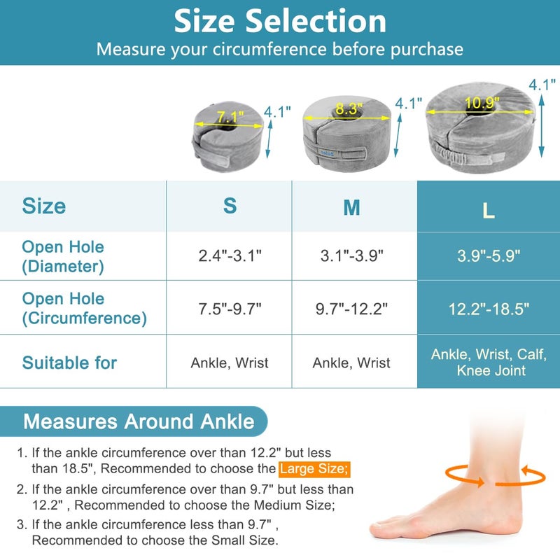 Zelen Foot Elevation Pillow Ankle Protector Heel for Pressure Sores Ulcer Cushion Foot Pillow Protectors Ankle for Bed Sore Feet Sleeping Pillow Elevated Foot Support Wedge Leg Elevator (Large, 1 PCS) - Image 5